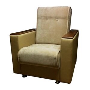 sillón años 70 restaurado en piel sintética